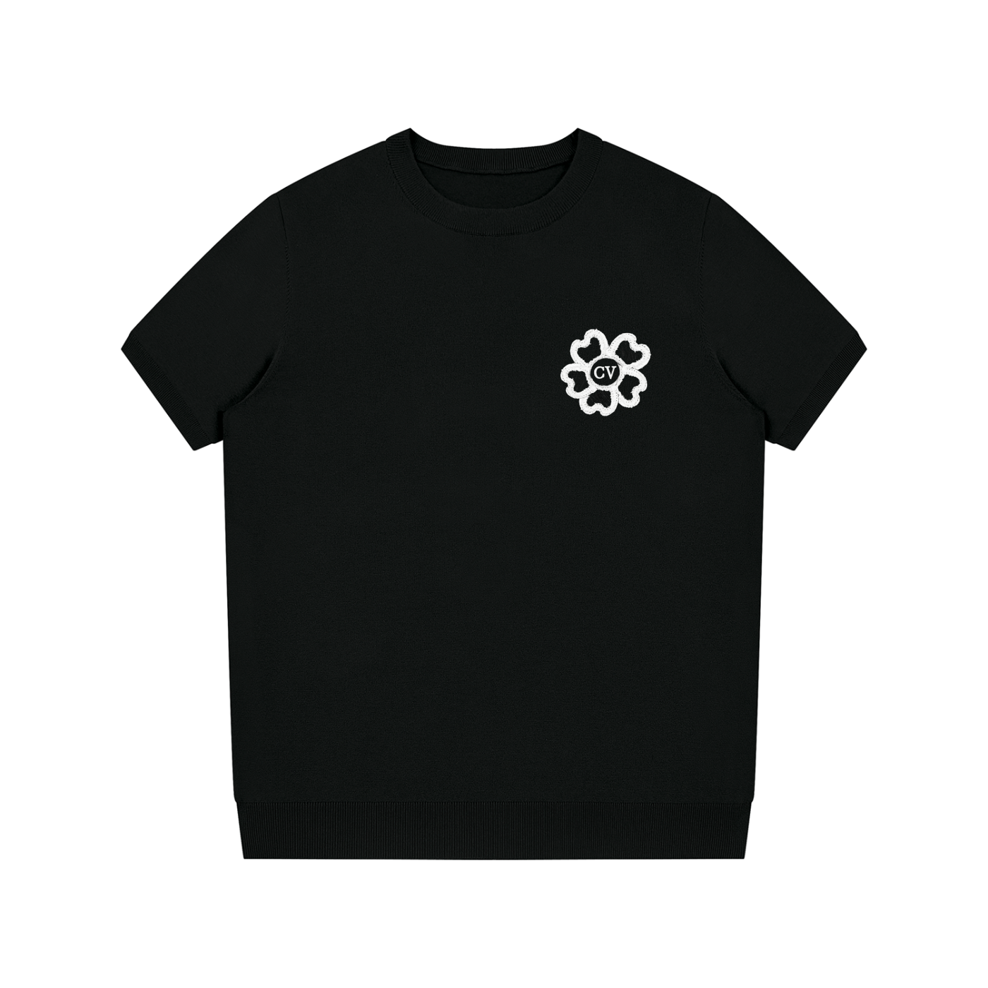 CV | Blanc/Noir | Knitted Tee