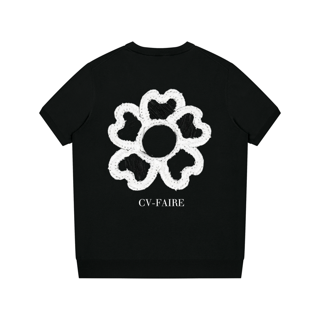 CV | Blanc/Noir | Knitted Tee