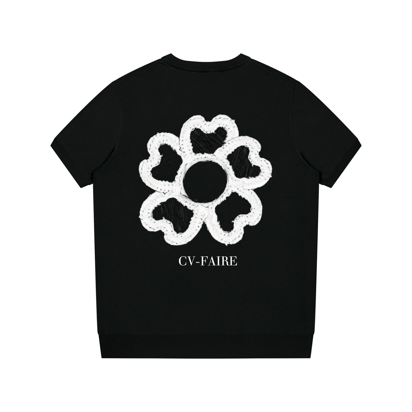 CV | Blanc/Noir | Knitted Tee