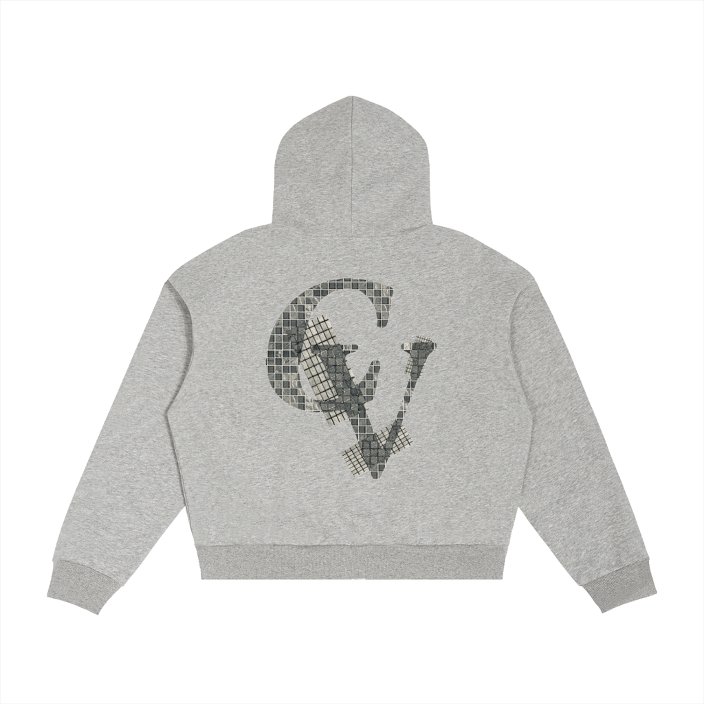 CV Plaid Boxy Zip Hoodie